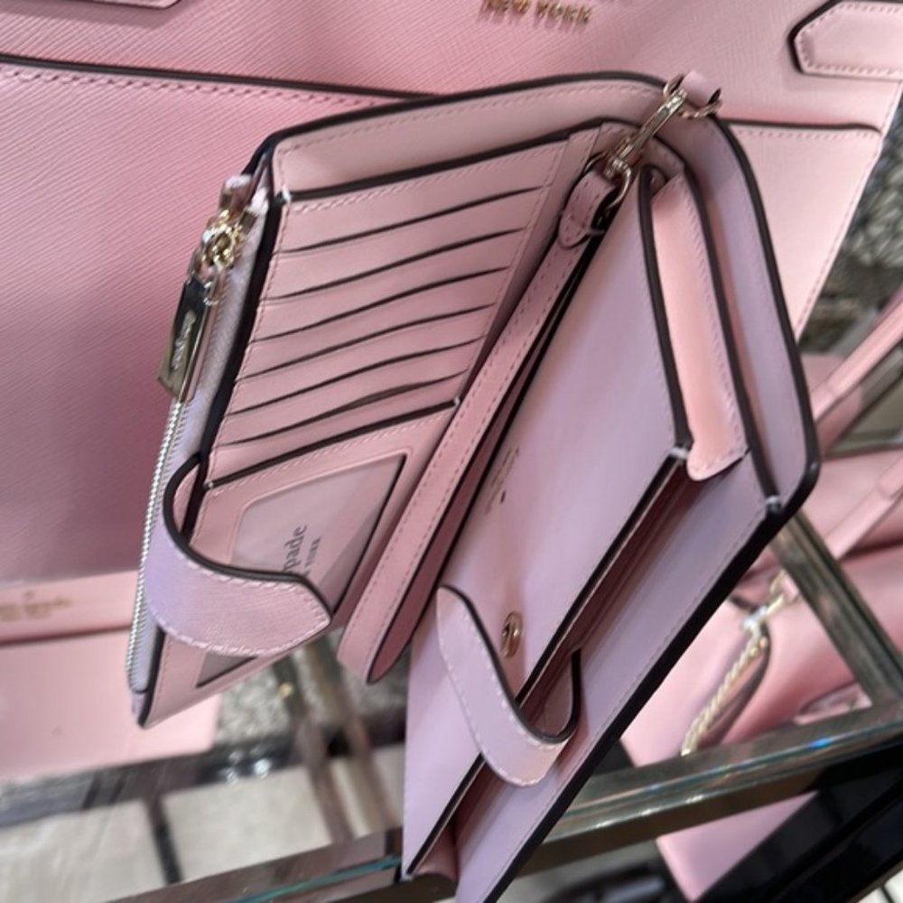 Kate Spade Staci Phone Wallet Wristlet Chalk Pink - Picture 8 of 16